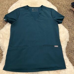 Figs V Neck Technical Collection Short Sleeve Top - XS